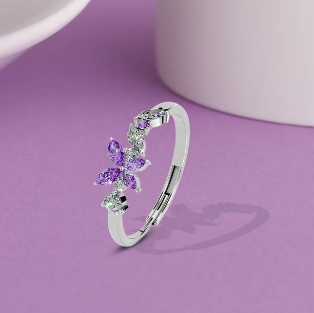 Miss Highness 925 Sterling Silver Butterfly Ring for Women |Adjustable Women’s Ring Sterling Silver Cubic Zirconia Rhodium Plated Ring