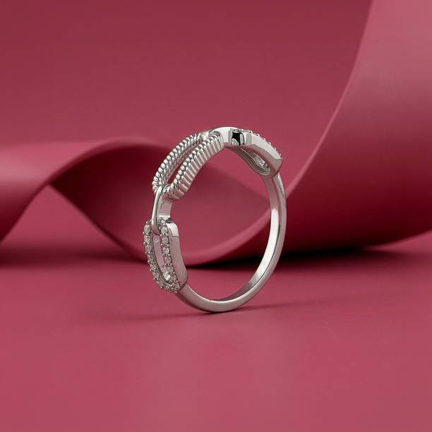for Women - Waterproof & Anti-Tarnish. Sterling Silver Zircon Rhodium Plated Ring