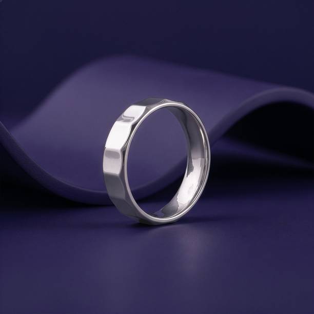 GIVA Silver Pure Force Hammered Ring For Him Sterling Silver Ring
