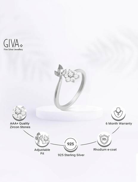 925 Silver Flower Girl Ring|Lifetime Plating|6 Month Warranty Sterling Silver Zircon Rhodium Plated Ring