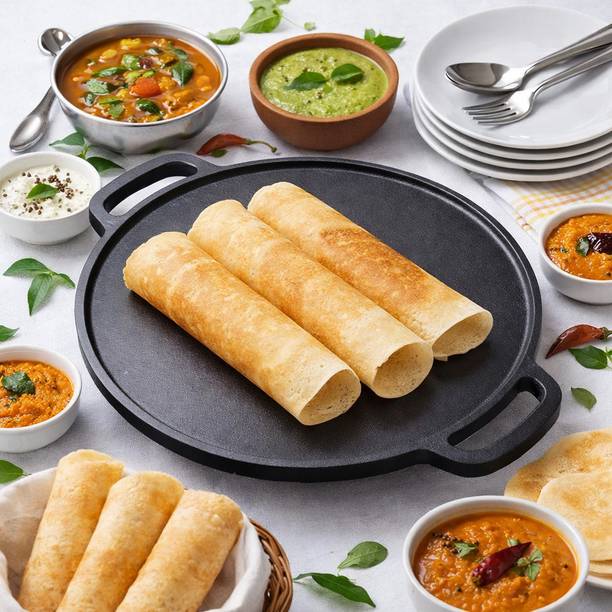 Raxit E-Mart Cast Iron Dosa Tawa 30 cm Smooth Surface for Chapati Paratha Tawa 30 cm diameter