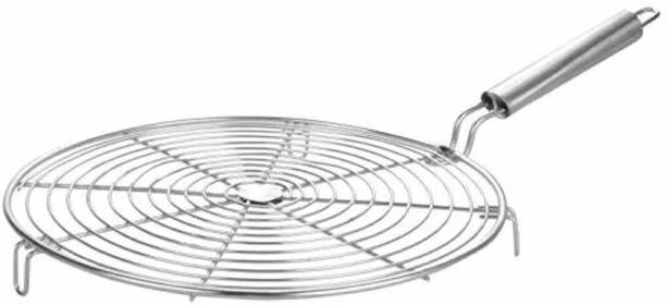 TRAPTI KITCHENWARE Barbeque Jali Roti Roast Grill Papad Roaster Chapati Toast Grill Wooden Handle 1 kg Roaster