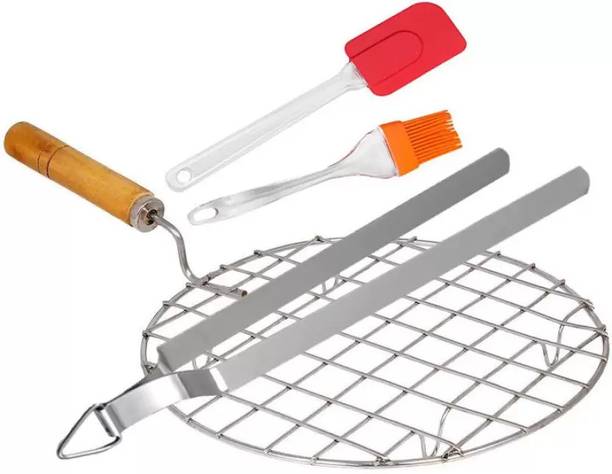 UTENCIL UNIVERSE Grill Papad Roaster Chapati Toast Grill Wooden Handle Roaster Grill 2 kg Roaster