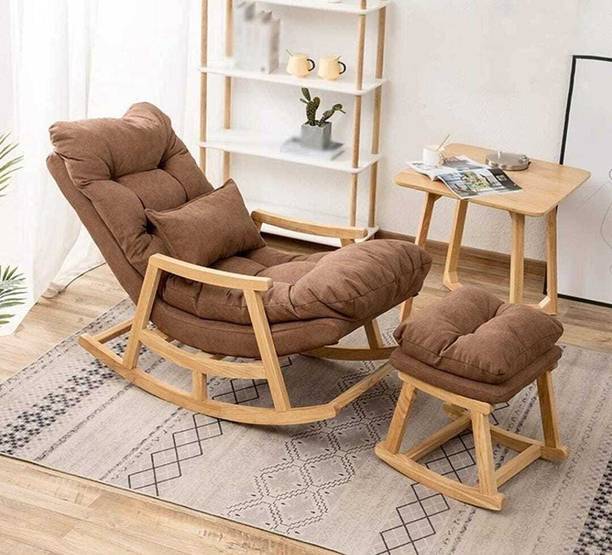 wooden luxury Rocker Rocking Chair with footrest Recliner Relaxing 1 Seater Rocking Chair Solid Wood 1 Seater Rocking Chairs
