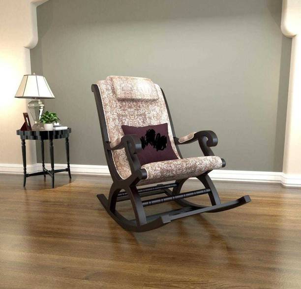 Unique Creation Handicrafts Rosewood (Sheehsam) Rocking Chair Cushion || Wood Rocking Chair /Easy Chair || Fabric 1 Seater Rocking Chairs