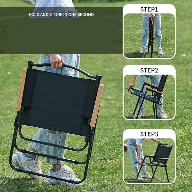 एम टी ब्रदर्स Ultralight Low Beach Concert Camping Folding Chair (BLACK, Small) सॉलिड वुड आउटडोर चेयर