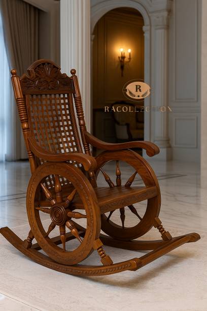 RACOLLECTION Wooden Rocking Chair for Adults, Living Room Bedroom Relaxing Chair Solid Wood 1 Seater Rocking Chairs