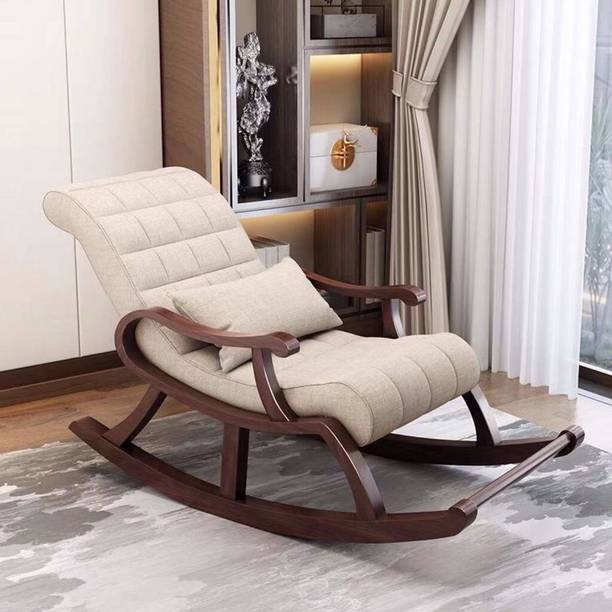 wooden king decor Fabric 1 Seater Rocking Chairs
