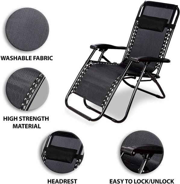 Star Work BLACK REST CHAIR ZERO GRAVITY RELAX CHAIR Metal 1 Seater Rocking Chairs