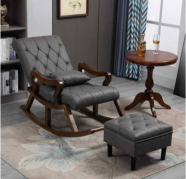 wooden luxury Rocker Rocking Chair with footrest Recliner Relaxing 1 Seater Rocking Chair Solid Wood 1 Seater Rocking Chairs