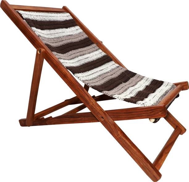 Decorhand Sheesham Wood Brown Relaxing Chair/Comfort Folding Chair Living Room Solid Wood Living Room Chair