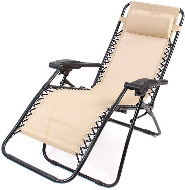 WHISKET Foldable Zero Gravity Recliner Chair-Adjustable Outdoor Lounge Chair with Pillow Solid Wood Outdoor Chair