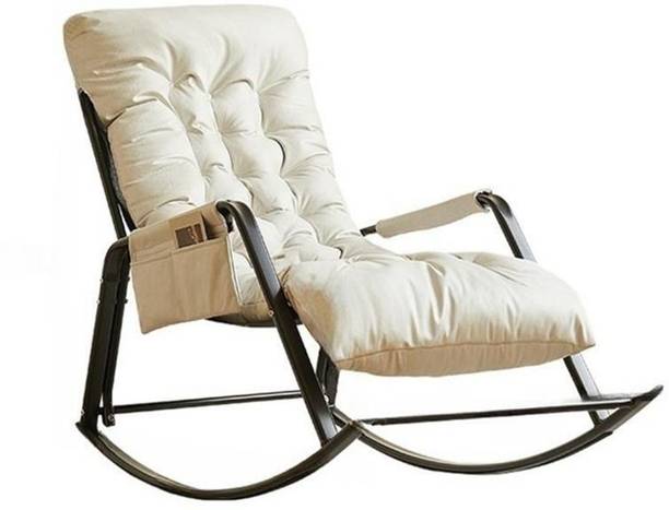 Woodensure Metal Rocking Chair with Side Pocket Rocking Chair for Home Recliner Chair Metal 1 Seater Rocking Chairs