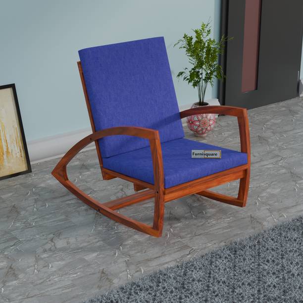 FURNISQUARE Solid Wood Rocking Chair Comfortable Relax Chair for Home Balcony Use Solid Wood 1 Seater Rocking Chairs