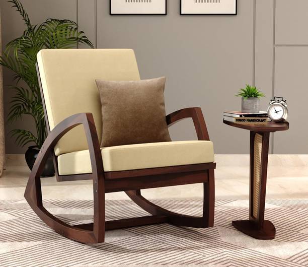 WayWood Sheesham Solid Wood Rocking Chair For Living Room/Garden -Adults/Grand parents Solid Wood 1 Seater Rocking Chairs