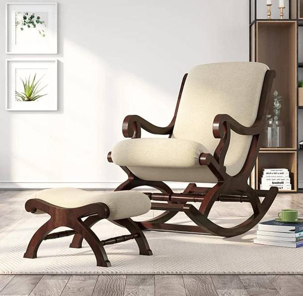 Casa Trading Teak Wood Traditional Rocking Tropical Comfortable Solid Wood 1 Seater Rocking Chairs