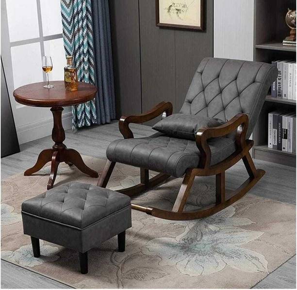 Unique Creation Handicrafts Rocking Chair Recliner Relaxing Rocking Chair with Cushion Solid Wood 1 Seater Rocking Chairs