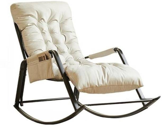 Woodensure Metal Rocking Chair with Side Pocket Rocking Chair for Home Recliner Chair Metal 1 Seater Rocking Chairs