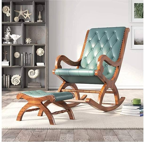 India wood mart Balcony Rocking Chair Recliner Adults Lazy Sofa Wooden Easy Chair Color Brown Engineered Wood 1 Seater Rocking Chairs