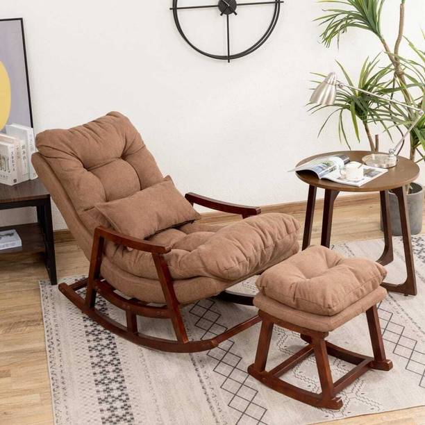 wooden king decor Fabric 1 Seater Rocking Chairs
