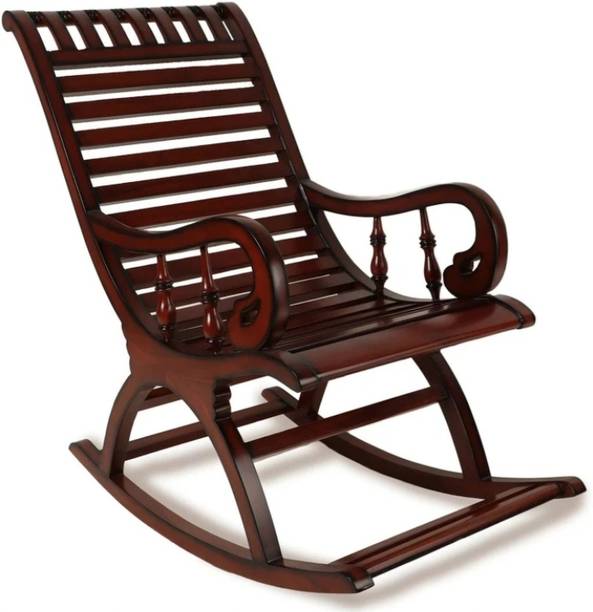 WOODEN CRAFT TWIST Solid Wood 1 Seater Rocking Chairs