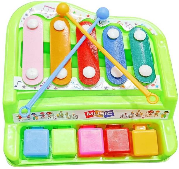 Subhan 2 in 1 Multicolor Piano & Xylophone, Non-Battery, Musical Instruments Toyset