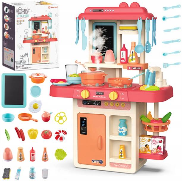 himanshu tex 42 pcs Kitchen Set for Kids Girl 42-Piece , Smoky, Music,Real Water Tap