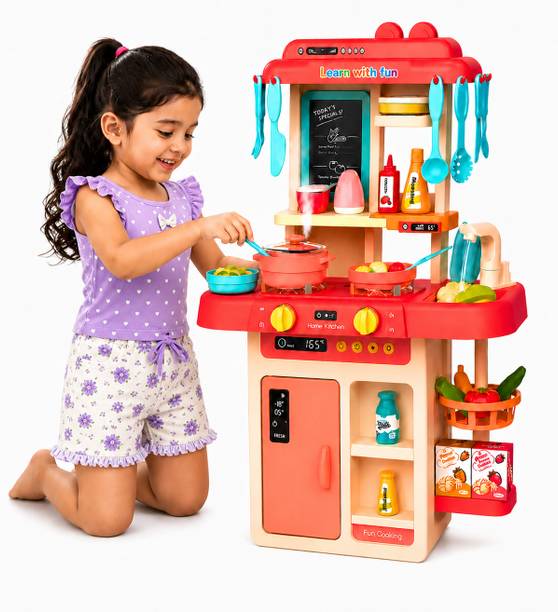 Learn With Fun 42 Pieces Kitchen Set Deluxe Chef Cooking Playset Toy For Kids