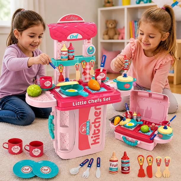 Pahal Latest Pretend Play Carry Along Kitchen Food Play Set for Girls