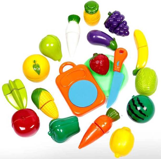 Kids Mandi Educational/Learning toys Realistic Sliceable Fruits and Vegetable Cutting Toys