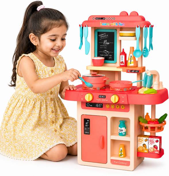 Learn With Fun 42 Pieces Kitchen Set Steam Water Light Sound Fun Playset For Kids