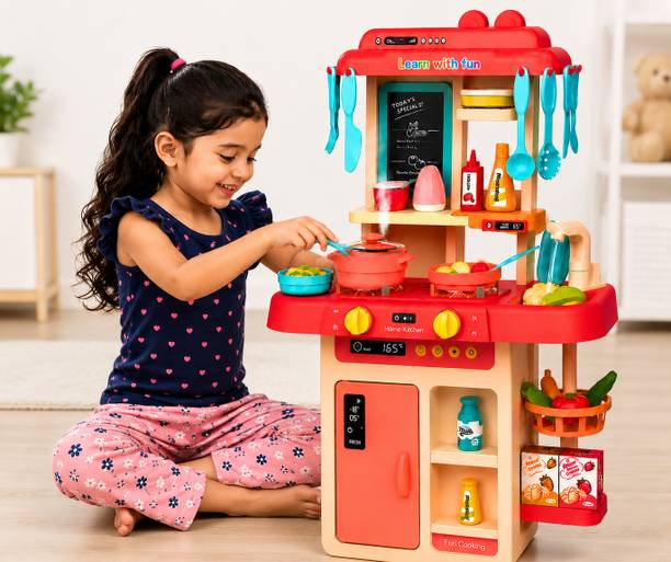 Learn With Fun 42 Pieces Kitchen Set Cooking Play Steam Water Light Sound For Kids