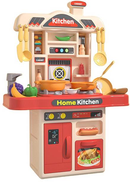 J K INTERNATIONAL 50 Pcs Kitchen Set Toys for Kids, Best Coocking Toy Pink