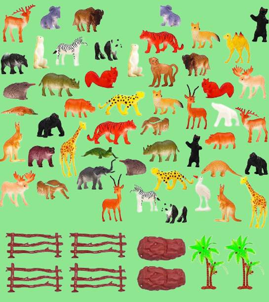 vworld 20 pcs animal jungle toy set