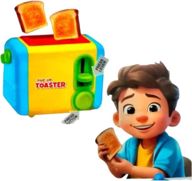 FunNstyle Pop-Up Toaster Toy Set – 10-Piece Pretend Kitchen Playset