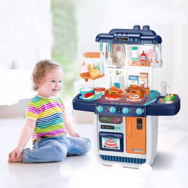 HIM TAX Big Size Kitchen Set With Water Smoke, Light and Sound Features for Fun Learning