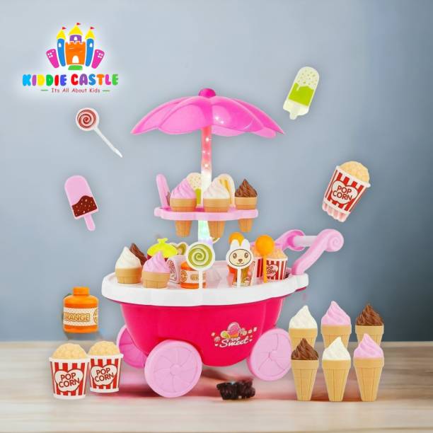 Kiddie Castle 30pcs Sweet Ice Cream Trolley For kids With Music