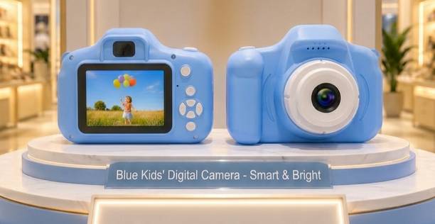 Moushumi Kids Digital Camera Toy – HD Photo & Video Camera with Selfie Lens, BLUE