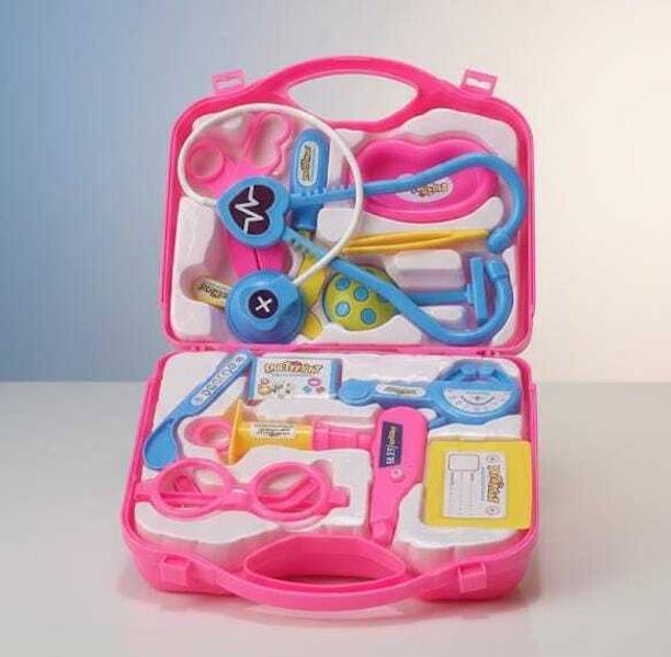 KRISHIVALAYA Doctor Set with Foldable Suitcase (Pink & blue) 3 YEARS