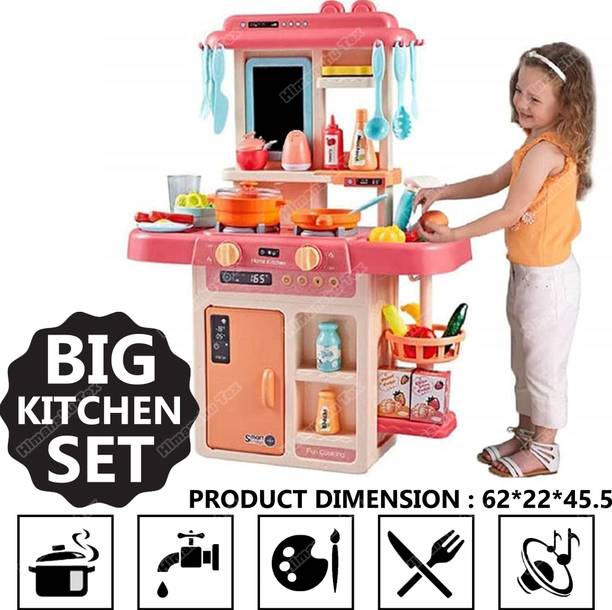 हिमांशु टेक्स 42-Piece Kitchen Set, Smoky, Music,Real Water Tap, Actually Fell of Kitchen for Your Kids Don,t Miss
