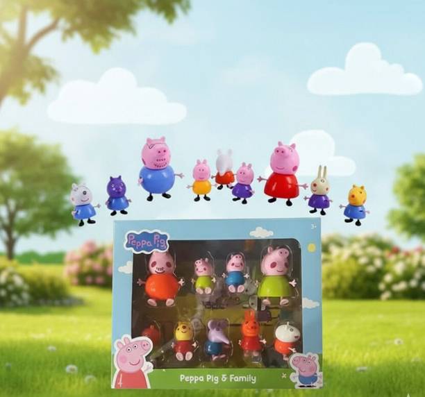 Amaflip Peppa Pig Family and Friends Character Figure Collection Role Play Toy Set