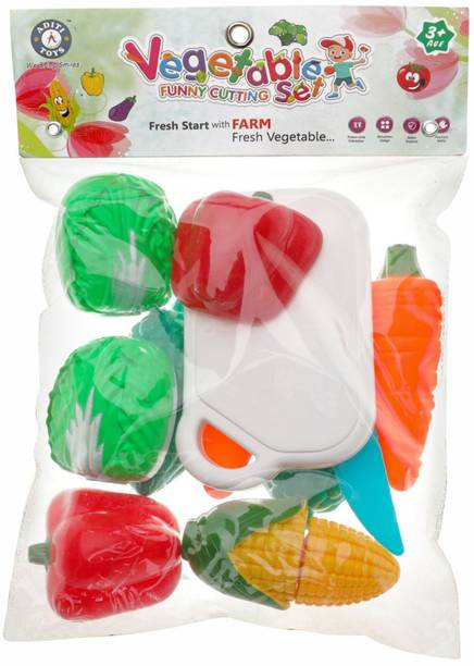 CHANAK Vegetable Cutting Set for kids, Plastic Vegetable Set with Knife & Cutting board