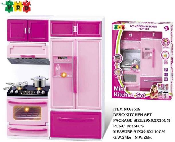 RUMI INTERNATIONAL Smart Kitchen Toy Set for Kids – Dual Burner, Oven & Fridge Combo