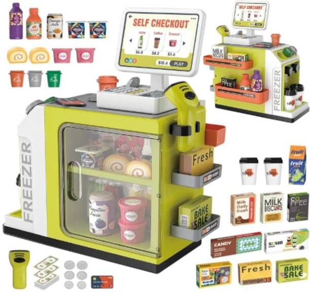 DODOS Supermarket Toy Set with 46 Accessories for Kids (Green)