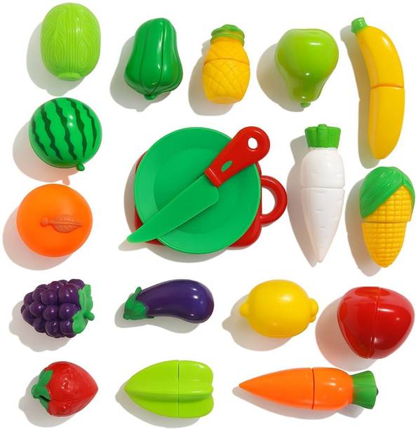smartrends Fruits and Vegetables Play Set Toys Realistic Multicolor kithcen Set Toys