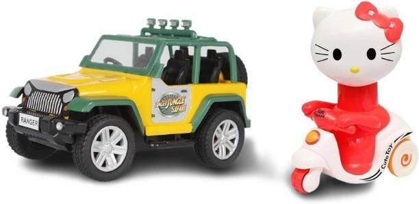 Revcoz Ranger jungle safari toy and Pressure Hello Kitty Toy for Kids (Pack of 2)