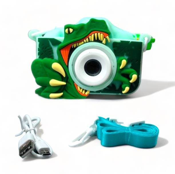 SABIRAT Dinosaur Digital Video & Selfie Camera for Kids & Toddler, Rechargeable [Green]