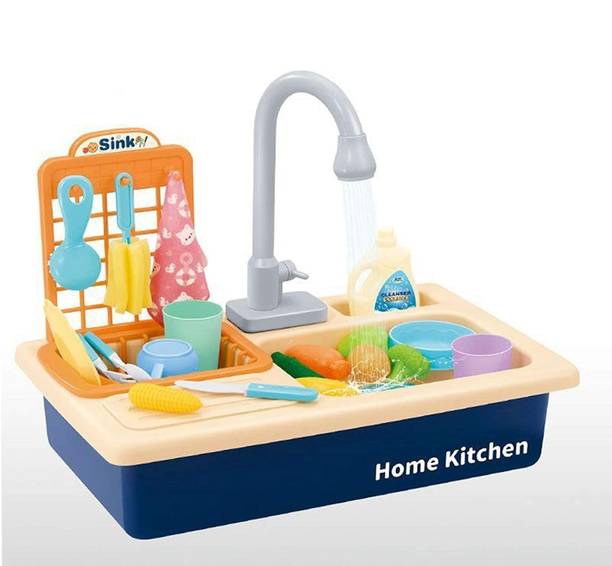 ASHOOJATEX Kitchen Toys Water Play set with Running Water House Wash Up Kitchen Sets