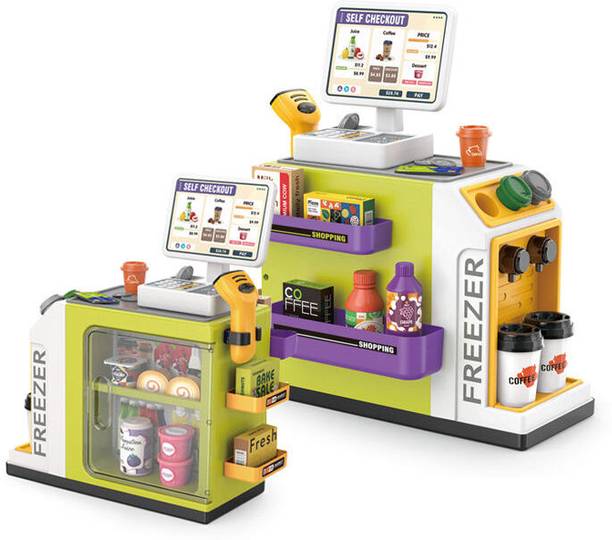 star impex Pretend Play Shopping Cart Supermarket toys set for kids with Light and Sound