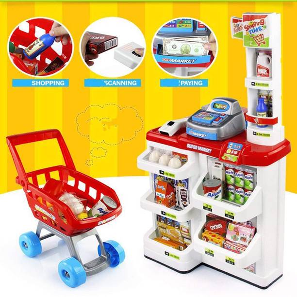 himanshu tex Cash Register Game Home Supermarket Money Shopping Play Set Toy for Kids